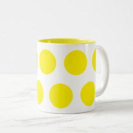 Gelbe Polka-Punkte Zweifarbige Tasse