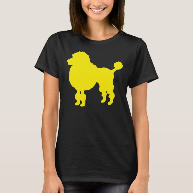 Gelbe Poodle-Silhouette T-Shirt (Vorderseite)