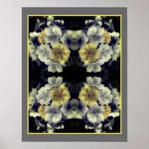 Gelbe Primrose Blume Abstrakt Poster