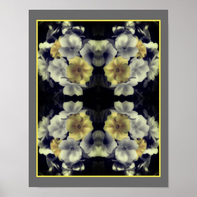 Gelbe Primrose Blume Abstrakt Poster (Vorne)