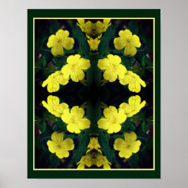Gelbe Primrose-Blume Abstrakt Poster