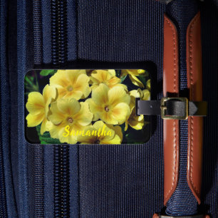 Gelbe Primrose Frühlingsblumen Personalisiert Gepäckanhänger