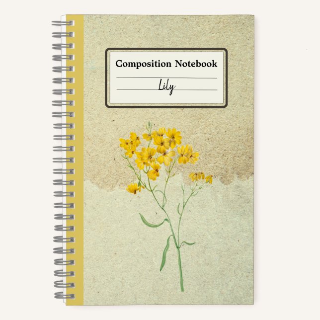 Gelbe Psilostrophe Sparsiflora Personalisierter Co Notizbuch (Vorderseite)