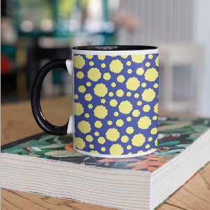 Gelbe Punkte auf blauem Becher Zweifarbige Tasse