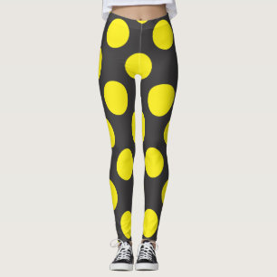 Gelbe Punkte auf schwarzem, nahtlosem Hintergrund Leggings