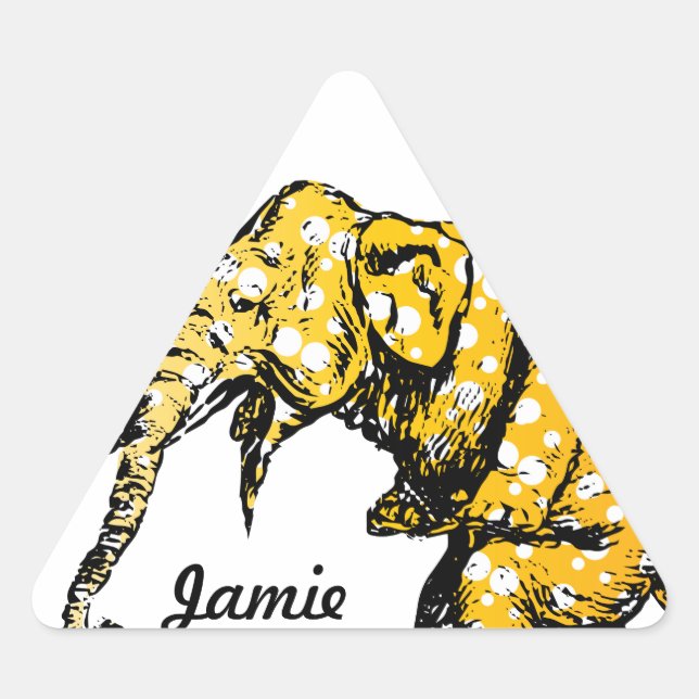 Gelbe Punkte Circus Biking Elephant Sticker (Vorderseite)