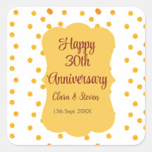 gelbe Punkte glitzern glücklich 30. Hochzeitstag J