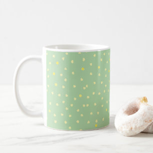 Gelbe Punkte in Grün Kaffeetasse