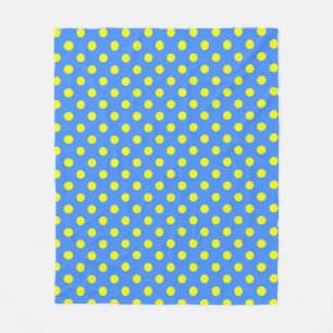 Gelbe Punkte-Muster auf blauem Hintergrund  Fleecedecke