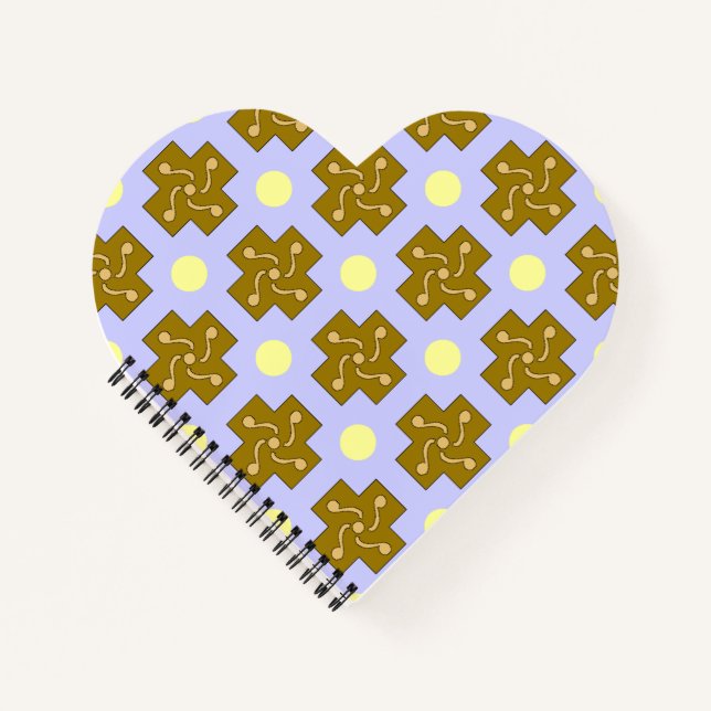 Gelbe Punkte und Crosses Notebook Notizbuch (Vorderseite)