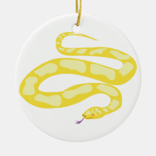 Gelbe Pythonschlange Keramik Ornament