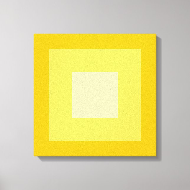 Gelbe Quadrate Geometrisches Muster Leinwanddruck (Vorderseite)