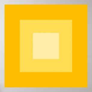 Gelbe Quadrate Geometrisches Muster Poster