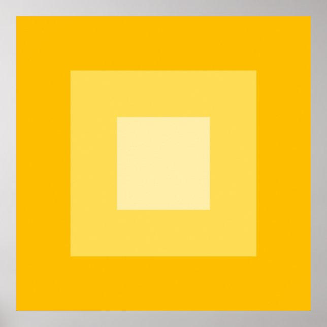 Gelbe Quadrate Geometrisches Muster Poster (Vorne)