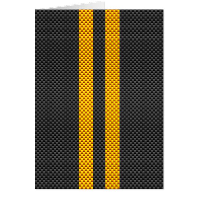 Gelbe Racing Streifen Carbon Fibre Style (Vorne)