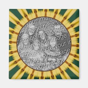 Gelbe Ränder Abstrakter Rahmen erstellen Ihr eigen Magnet