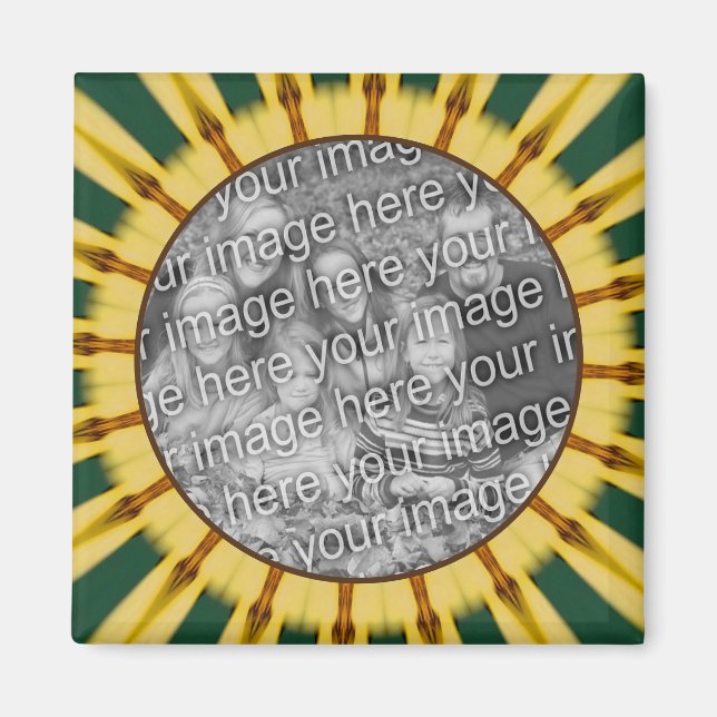 Gelbe Ränder Abstrakter Rahmen erstellen Ihr eigen Magnet (Vorne)