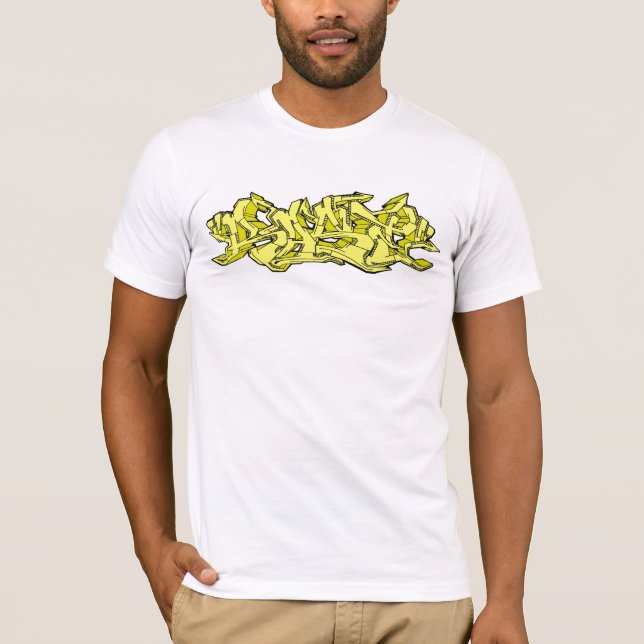 Gelbe Rase Graffiti T-Shirt (Vorderseite)