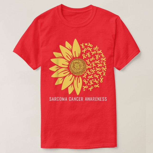 Gelbe Ribbon Sonnenblume Sarcoma Krebs Bewusstsein T-Shirt (Design vorne)