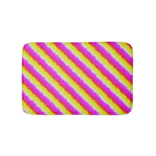 Gelbe Rosa Artdeco Regenbogen Streifen Badematte