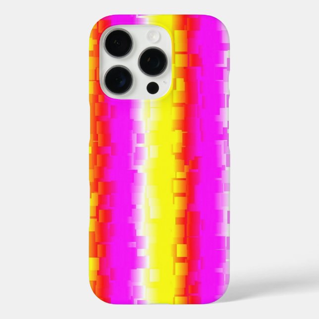Gelbe Rosa Artdeco Regenbogen Streifen Case-Mate iPhone Hülle (Rückseite)