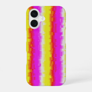 Gelbe Rosa Artdeco Regenbogen Streifen iPhone 16 Hülle