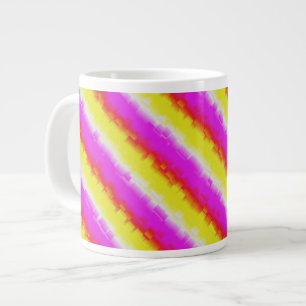 Gelbe Rosa Artdeco Regenbogen Streifen Jumbo-Tasse