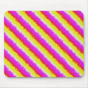 Gelbe Rosa Artdeco Regenbogen Streifen Mousepad