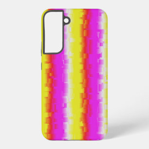 Gelbe Rosa Artdeco Regenbogen Streifen Samsung Galaxy Hülle