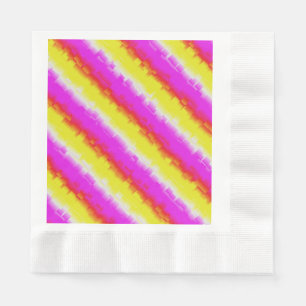 Gelbe Rosa Artdeco Regenbogen Streifen Serviette