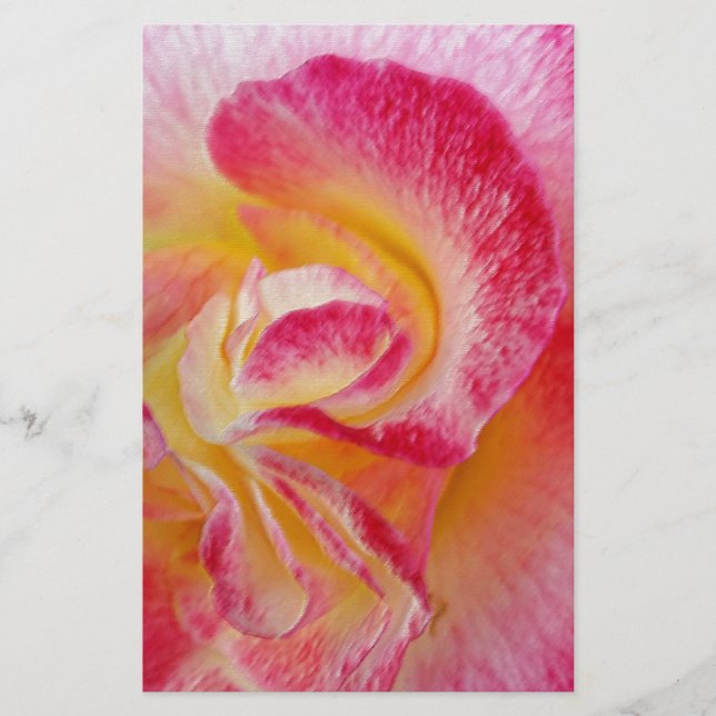 Gelbe rosa Blätter Briefpapier (Vorderseite)