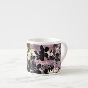 Gelbe rosa Blume Muster Blumengrafik Espressotasse