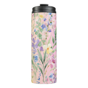 Gelbe Rosa Farbige Blumen Thermosbecher