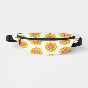 Gelbe rosa Gänseblümchen Retro Bauchtasche
