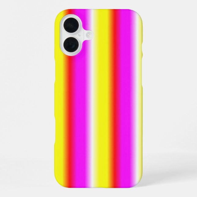 Gelbe rosa Regenbogenstreifen iPhone Hülle (Rückseite)