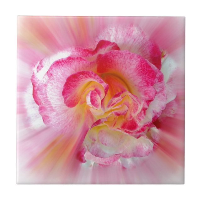 gelbe rosa Rose Fliese (Vorderseite)