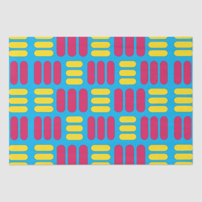 Gelbe rosa Streifen Seidenpapier (Vorderseite)