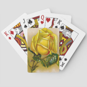 Gelbe Rose Antik Vintage-Druck Fine Art Spielkarten
