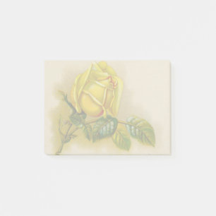 Gelbe Rose Antike Vintage Druckkunst Post-it Klebezettel