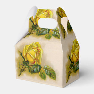 Gelbe Rose Antique Vintage Druck Fine Art Geschenkschachtel