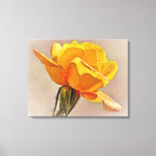 Gelbe Rose Blume Art Canvas Print Leinwanddruck
