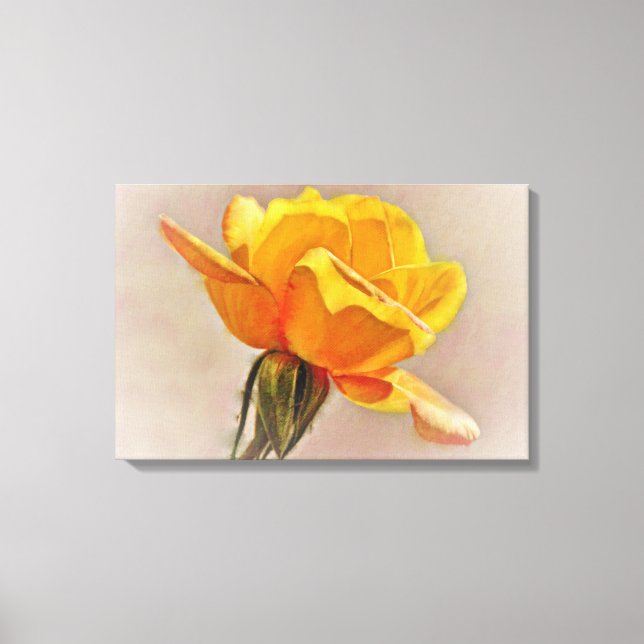 Gelbe Rose Blume Art Canvas Print Leinwanddruck (Vorderseite)