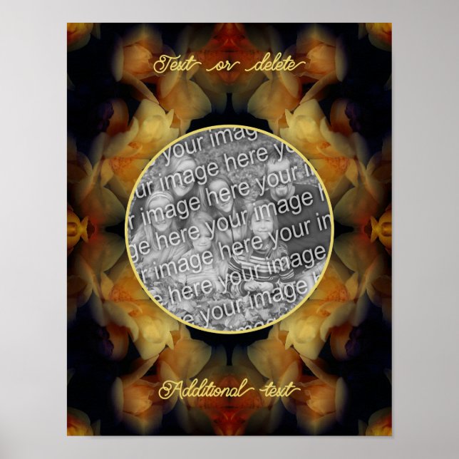 Gelbe Rose Blume gestalten Ihr eigenes Foto Poster (Vorne)