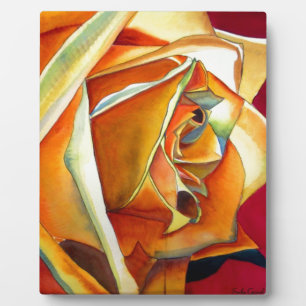 Gelbe Rose Blume Originale Aquarellkunst Fotoplatte