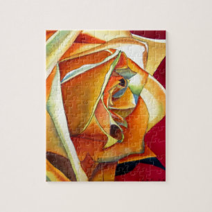 Gelbe Rose Blume Originale Aquarellkunst Puzzle