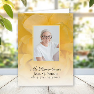 Gelbe Rose Blume Petals Beerdigung Beileid Dankeskarte