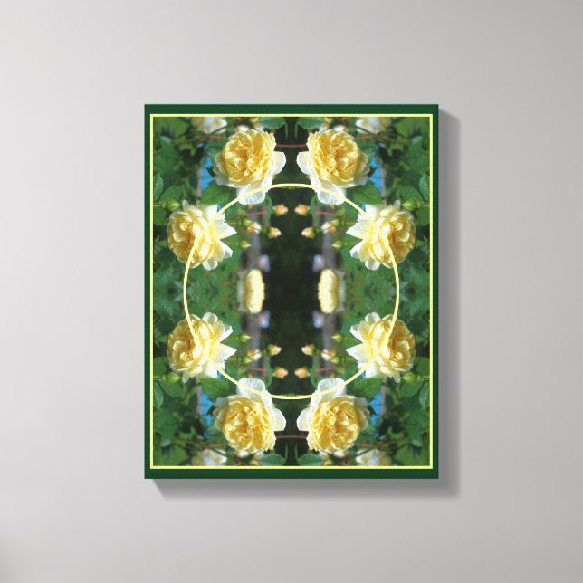 Gelbe Rose Blume Rahmen erstellen Sie Ihr eigenes  Leinwanddruck (Vorderseite)