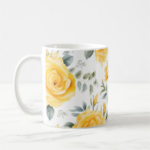 Gelbe Rose Botanical Rx Apotheke Kaffeetasse