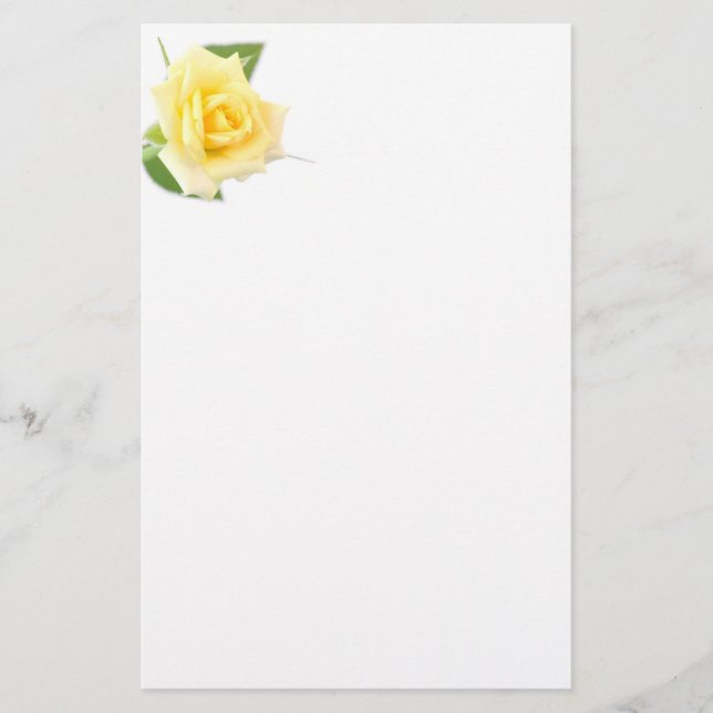 Gelbe Rose Briefpapier (Vorderseite)