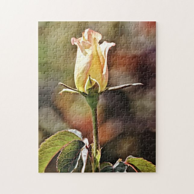 Gelbe Rose Bud Blume Puzzle (Vertikal)